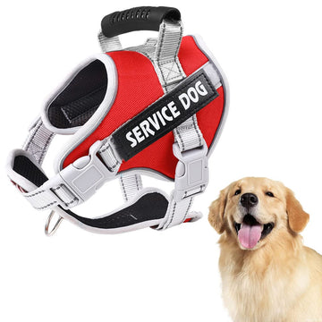 Qpets Dog Harness for Large Dogs with 2 Metal Leash Rings and Quick Release Buckle | Reflective Oxford Design for 23–30 kg Pets image