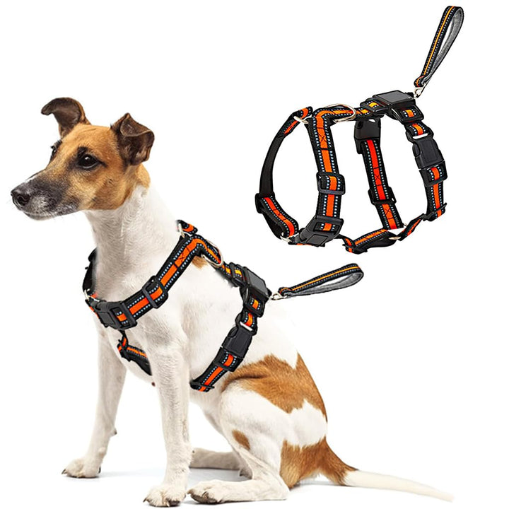 Qpets No Pull Dog Harness with 59 inch Retractable Leash image