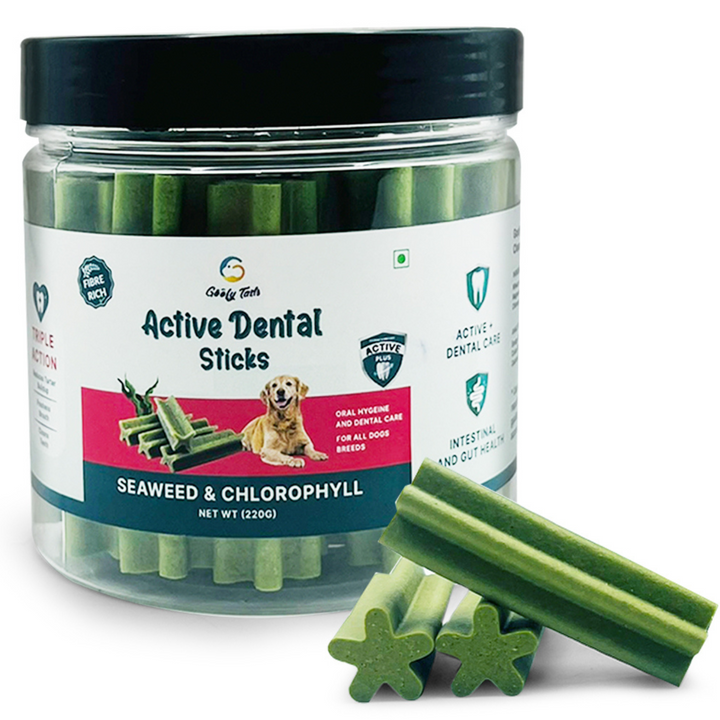 Goofy Tails Active Dental Sticks (Seaweed) - Dog Dental Treats and Chews