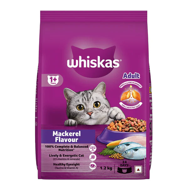 WHISKAS Adult Dry Food, Mackerel