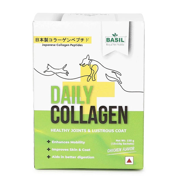 Collagen Supplement for Dogs & Cats – Promotes Mobility, Skin Elasticity & Fur Shine (15 Sachets)