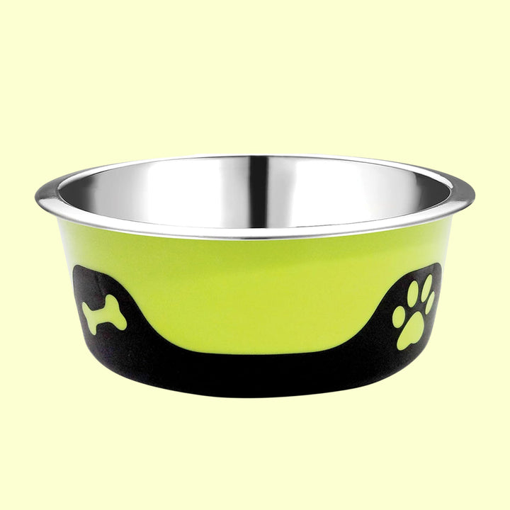 Dog Bowls Thermocool Insulated Stainless Steel, Non Slip, No Spill Insulated Dog Bowl, Keeps Food Warm & Water Cold for Dogs and Cats, Green 8oz 240 ML,Extra Small
