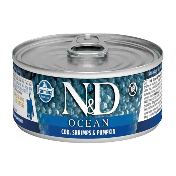 Farmina N&D Ocean Cod, Shrimps And Pumpkin Grain Free Kitten Tin