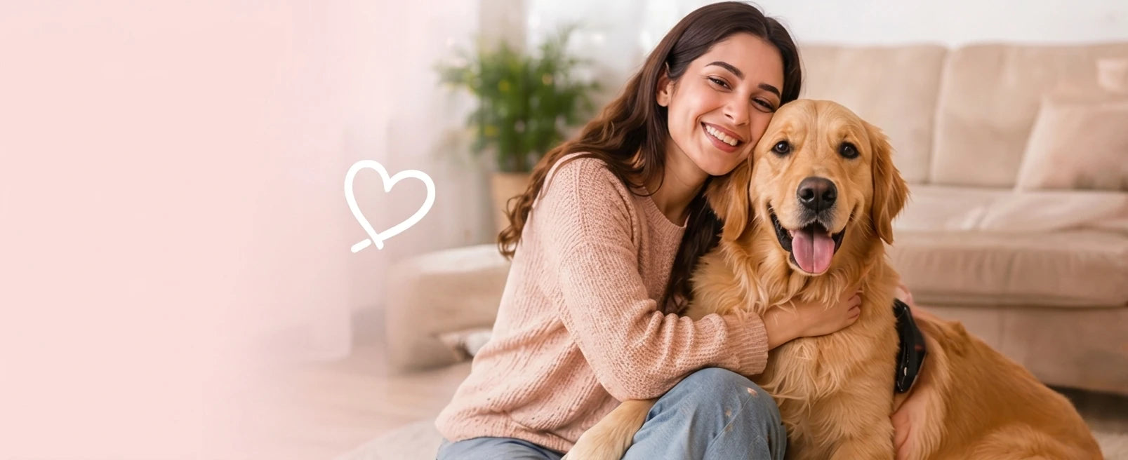 Happy pet with owner