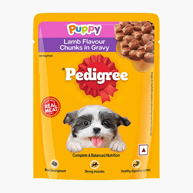 PEDIGREE® Puppy Wet Dog Food, Lamb Flavour Chunks in Gravy Pouch