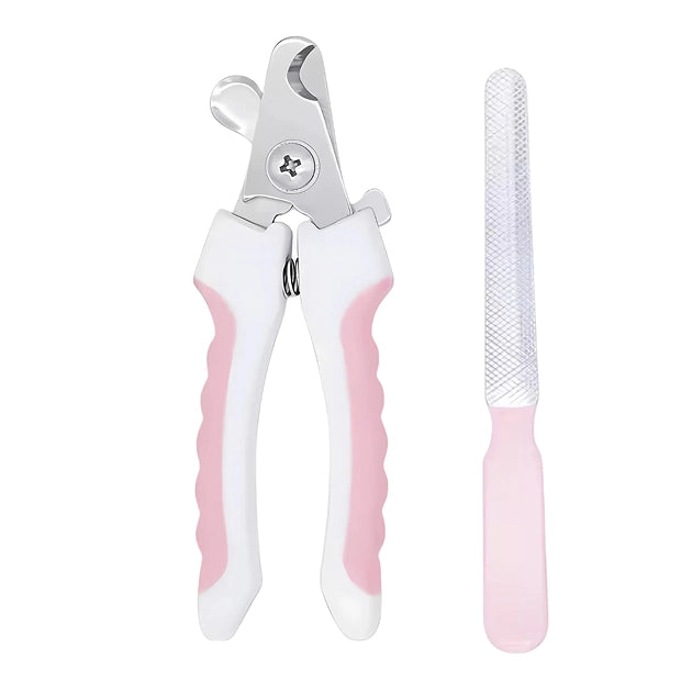 Petoska Nail Cutter with Filer for Dogs and Cats - Pink