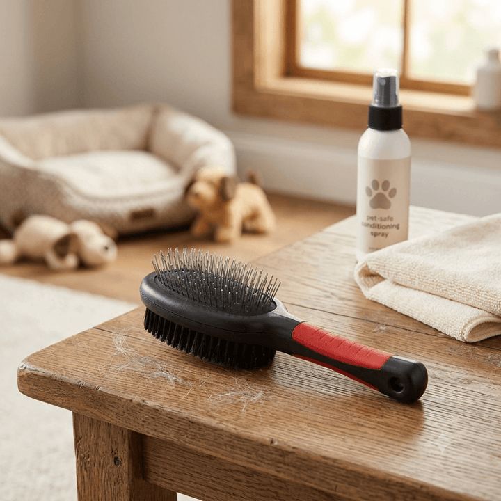 The Pets Company Double Sided Pet Grooming and Massaging Brush, Double Sided Pin & Bristle Brush for Dogs & Cats, Soft Protection, Fur Detangling Salon Grooming Massage Clean for Pets (Large)