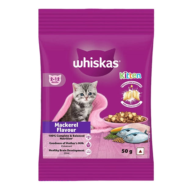 WHISKAS Kitten Dry Food, Mackerel